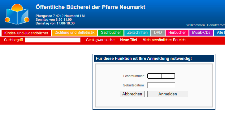 Medienreservierung - Schritt 2